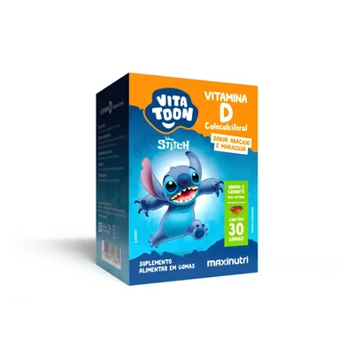 Suplemento Alimentar Vitatoon Maxinutri Stitch Vitamina D Sabor Abacaxi Com Maracujá 30 Gomas